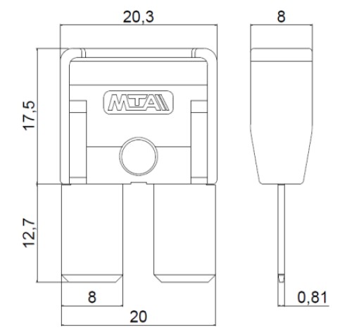 ПЛАСТИНКА ПРЕДОХРАНИТЕЛЯ MTA M8COMPACT FIAT ALFA 30A