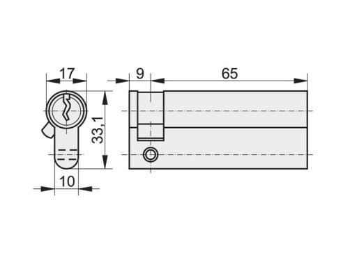 ВСТАВКА ОДНОСТОРОННЯЯ ДЛЯ ЗАМКА KASTEL GRAM LOCK 65X9