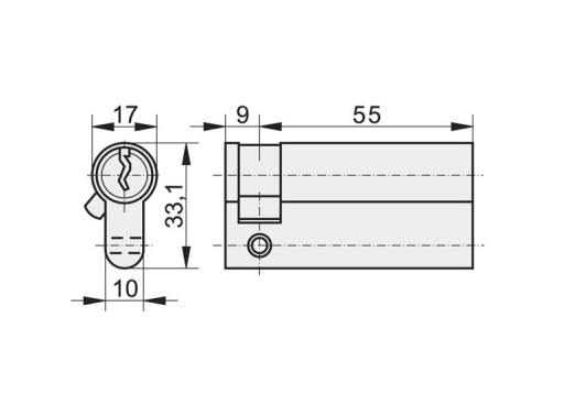 ВСТАВКА ОДНОСТОРОННЯЯ ДЛЯ ЗАМКА KASTEL GRAM LOCK 55X9