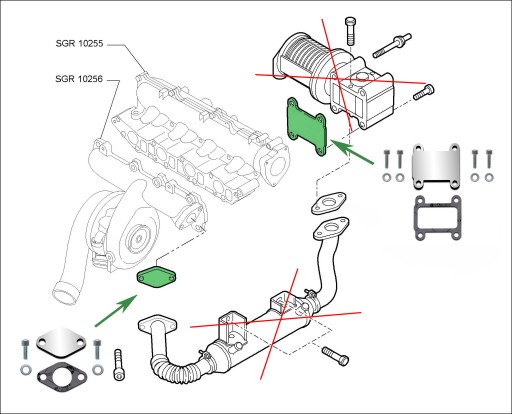 Заглушки EGR 1.9 TiD SAAB 9-3 9-5 150KM Z19DTH