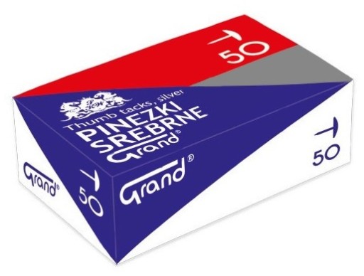 10x металлических булавок Grand Silver, 50 шт.