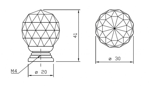 МЕБЕЛЬНАЯ РУЧКА CRYSTAL GOLD 30 ММ - GKS003 AMIX