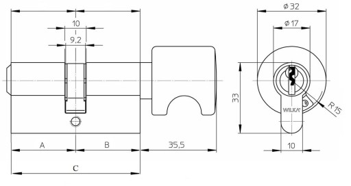 Вставка-ручка Wilka class C Premium 30/45G