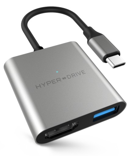 Концентратор USB-C HyperDrive 4K HDMI 3-в-1 «Серый космос»