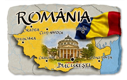 РУМЫНИЯ ROMANIA MAP каменный магнит на холодильник 4956