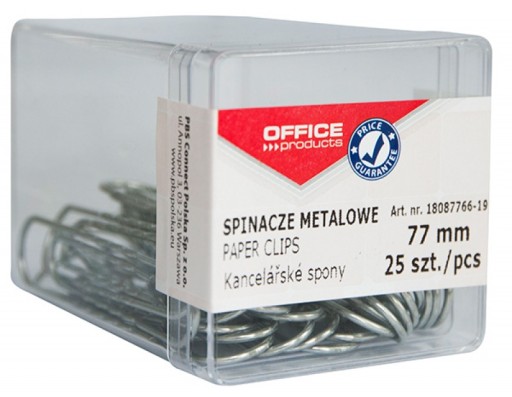 SPINACZE METALOWE SREBRNE 77MM 25 SZT.W PUDEŁKU