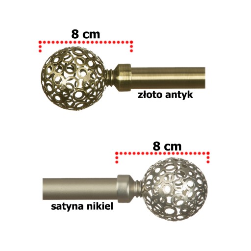 KARNISZ METALOWY Z1915 PODWÓJNY 19+19 mm / 130 cm