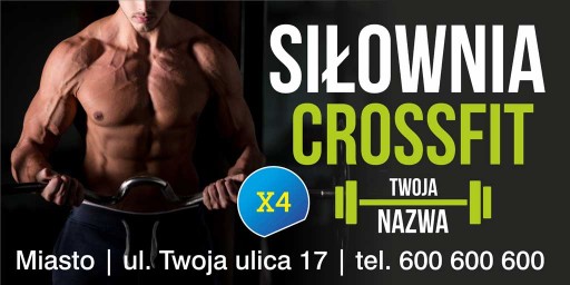 Baner reklamowy Reklama - Siłownia Crossfit 3x1m