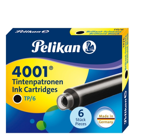 КАРТРИДЖИ ДЛЯ КОРОТКИХ РУЧОК PELIKAN 6 ШТ. ЧЕРНЫЙ