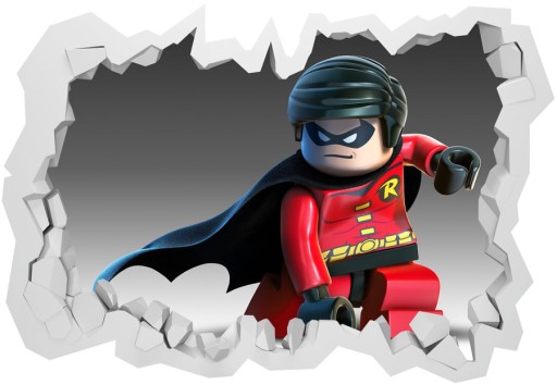 Naklejki na ścianę dla dzieci 3D Lego Batman 70x50