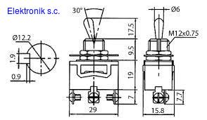 KN3(C)-103A 6A 250В ВКЛ-ВЫКЛ-ВКЛ винтовой переключатель