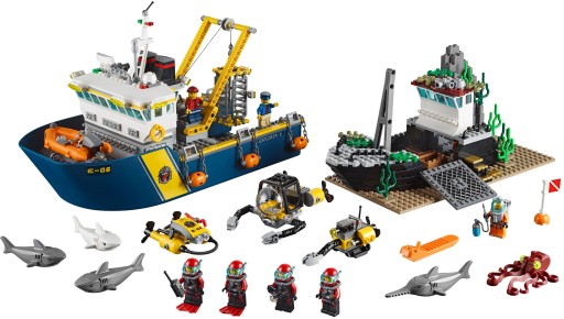 LEGO CITY 60095 КОРАБЛЬ ЛОДКА КОРАБЛЬ БАТИША АКУЛА