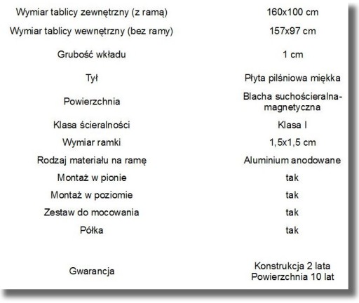 Белая магнитная доска для сухого стирания 160х100см.