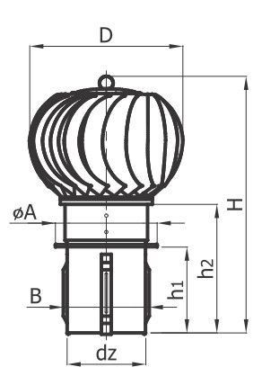 TURBOWENT вставной колпак для дымохода fi 150 AluChrom