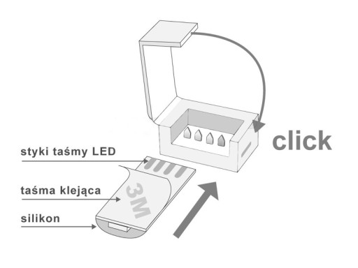 Разъем RGB LED IP65 4-контактный лента-лента + кабель