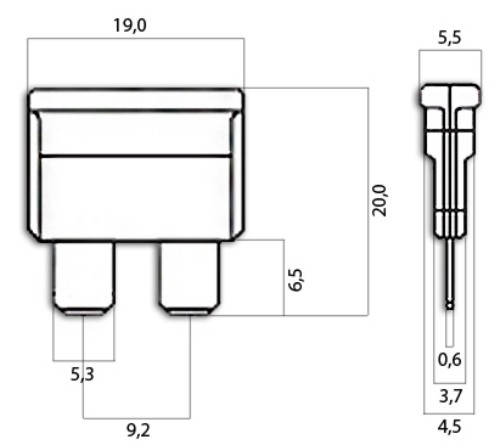 Пластинчатый предохранитель Uni 15A MTA