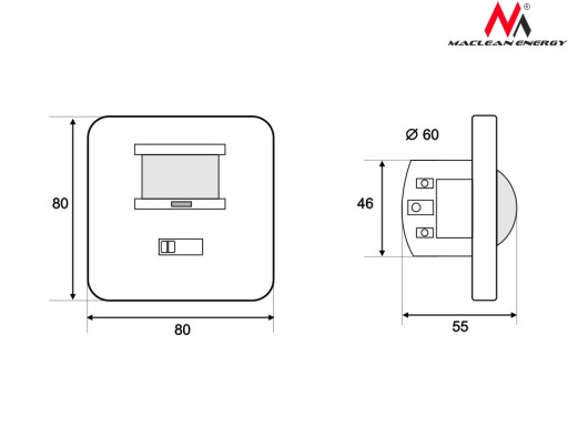 НАСТЕННЫЙ PIR ДАТЧИК ДВИЖЕНИЯ И ЗВУКА MACLEAN MCE18