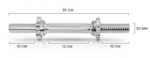 Набор из 2-х штанг 35 см с резьбой 30 мм.