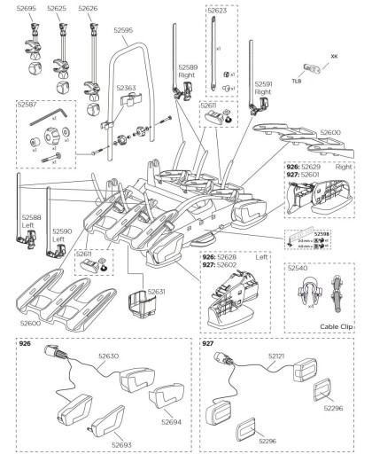 ЗАПЧАСТИ THULE ДЛЯ БАГАЖНИКА 927 и 923