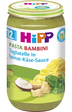 Hipp Bio Tagliatelle Sos Szpinakowo Serowy 12m 250g