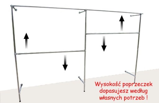 REGAŁ DO SKLEPU NA WIESZAKI REGULOWANY 3m c1