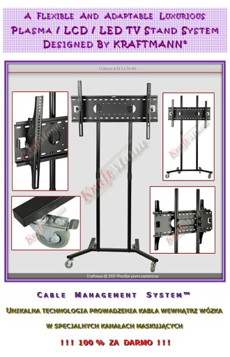 STOJAK WIESZAK WOZEK DO TV LCD PLAZMY LED 30-50''