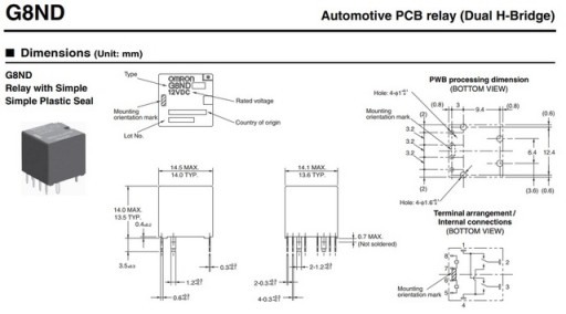 [2шт] OMRON G8ND-2U(2UK) Реле ручника HONDA RENAULT