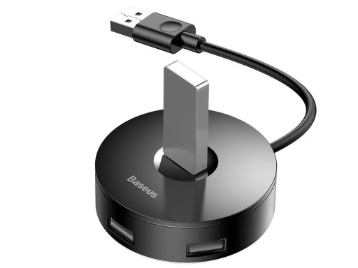 Концентратор 4 в 1 USB на USB 3.0 + 3 порта USB 2.0 Baseus 15 см (черный)