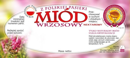 Etykiety na Miód Wrzosowy (100szt) - wzór E72