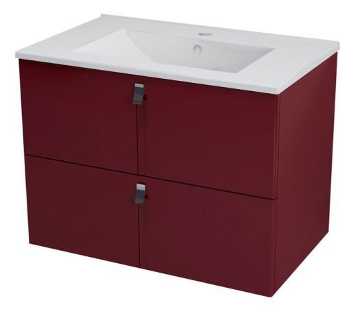 Szafka umywalkowa SoftClose 75,5x55x46cmcm, bordo