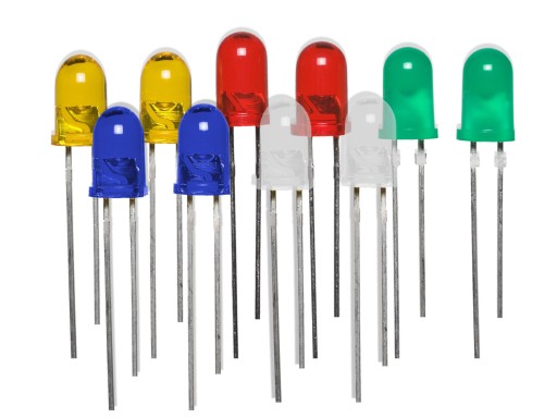 DIODY LED 5MM KOLORY ZESTAWY KOMPLET 10SZT