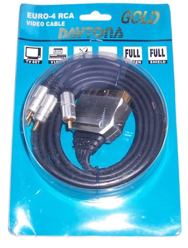 KABEL EURO ( SCART ) - 4x RCA ( CINCH ) 1,5m GOLD