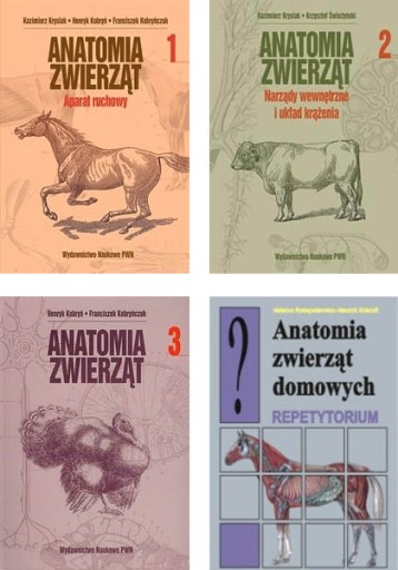 Anatomia zwierząt tom 1 2 3 domowych Repetytorium