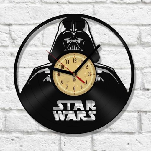 Zegar ścienny z płyty winylowej Darth Vader