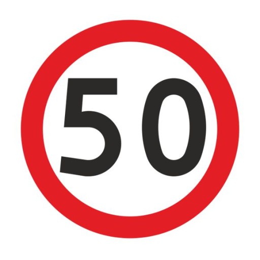 Znak B33 Ograniczenie prędkości do 50 km/h - 600mm