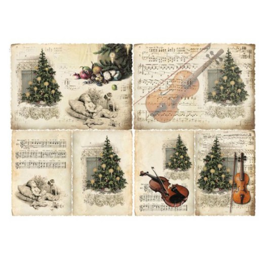 Papier do decoupage KLASYCZNY A4 D0317M - SKRZYPCE