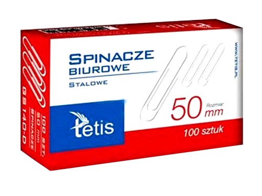 SPINACZE BIUROWE OKRĄGŁE 50MM 100 SZTUK TETIS DUŻE