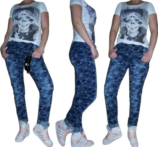 WIOSNA RURKI spodnie CAMO MORO sexy SLIM FIT L 40