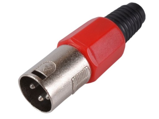 Złącze Wtyk mikrofonowy XLR 3-PIN czerwone