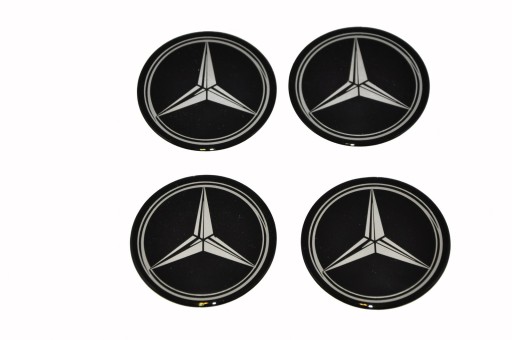 emblematy na kołpaki MERCEDES 70mm elastyczne 4szt