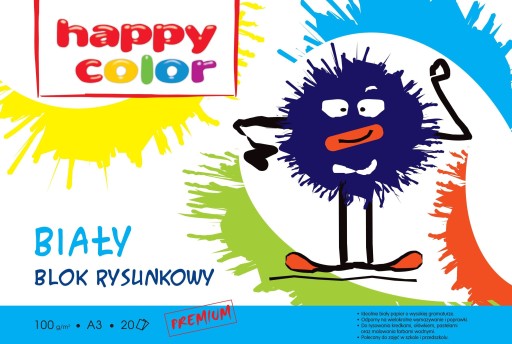 Blok rysunkowy biały A3 HAPPY COLOR 100g