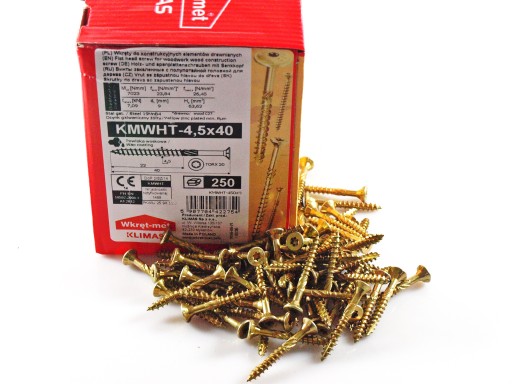 WKRĘTY CIESIELSKIE DO DREWNA 4,5x40 TORX 250 szt