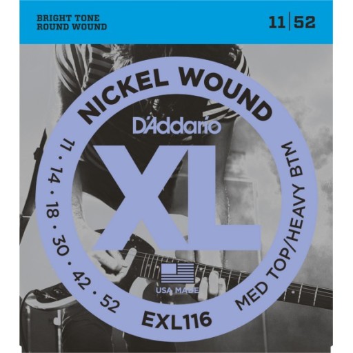 D'Addario EXL116 11-52 struny do gitary elektrycznej