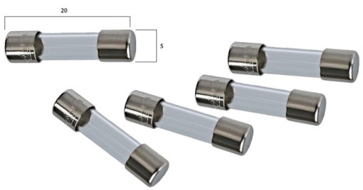Bezpiecznik topikowy 0,63A 250V 10szt. 20mm