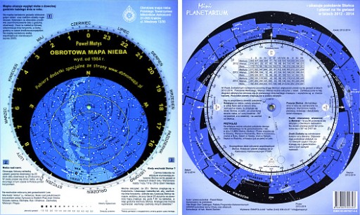 OBROTOWA MAPA NIEBA laminowana, DOBRA i TANIA, z pozycjami planet