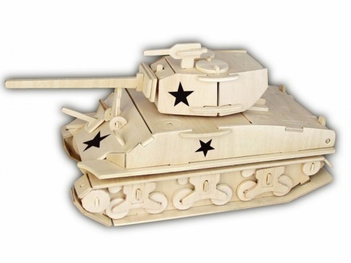 PUZZLE DREWNIANE 3D PRZESTRZENNE CZOŁG M4 SHERMAN