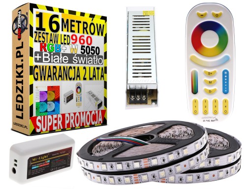 16m ZESTAW Led SMD 5050 Taśma RGB 960 diod PREMIUM