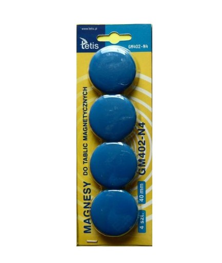MAGNESY OKRĄGŁE KOLOROWE DO TABLIC 4szt 40mm