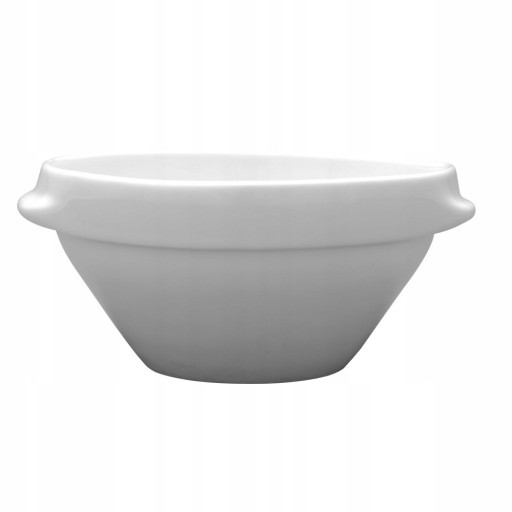BULIONÓWKA Z USZAMI BIAŁA PORCELANOWA KUBEK NA ZUPĘ POJEMNOŚĆ 300 ml