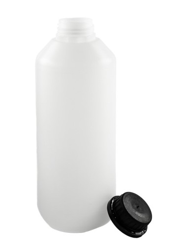 Butelka LDPE 1000 ml + nakrętka z plombą czarna